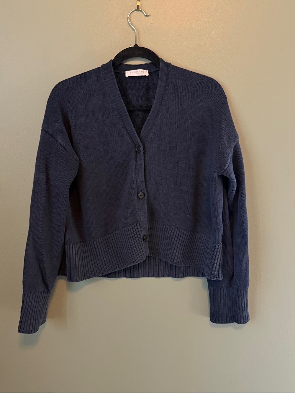 Everlane - The Soft Cotton Square Cardigan - Navy - M